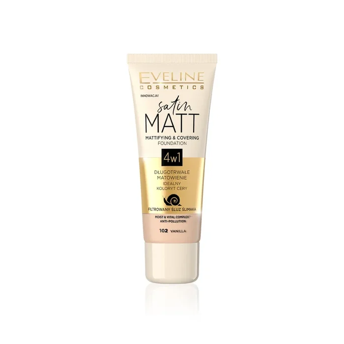 EVELINE SATIN MATT MATTIFYING & COVERING FOUNDATION 102 VANI