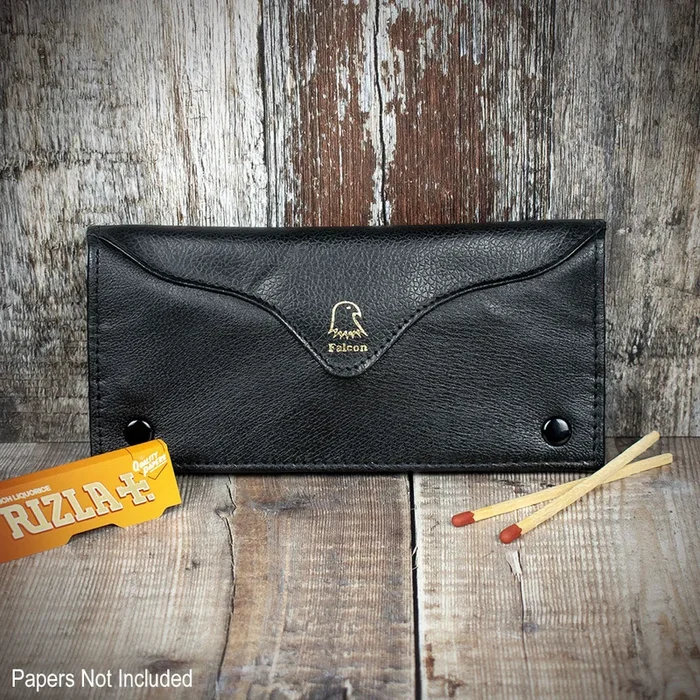 Falcon Black Leather Handrolling Pouch 567