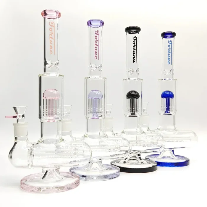 Fortune – 14″ Double Inline Stemless to Grid Percolator Bong