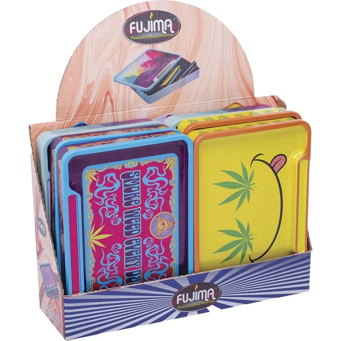 Fujima Leaf Rolling Tray Stash Box | 8″x5.75″ | Asst | 6pc Display