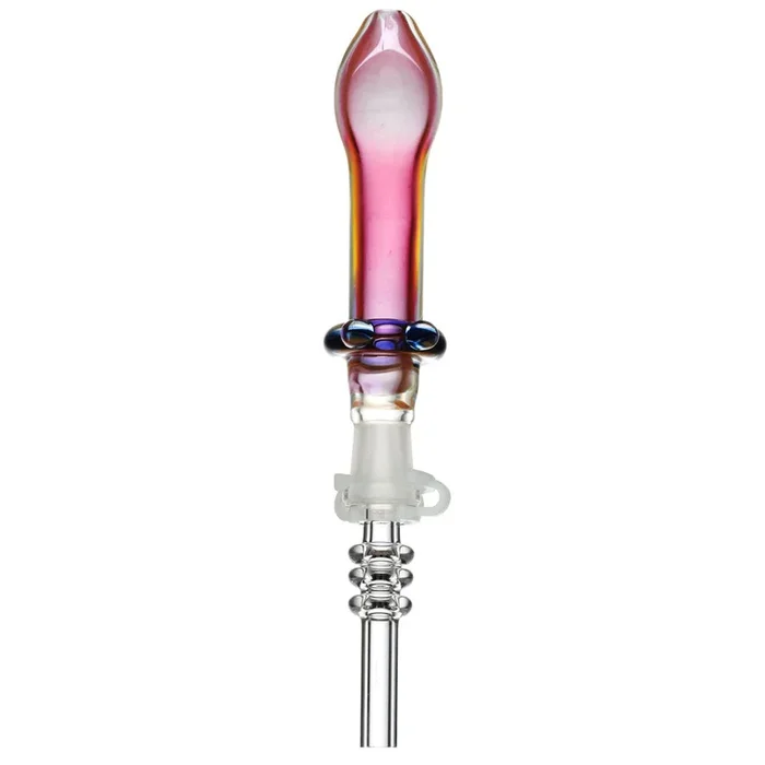 Fumed Glass Footed Honey Straw – 5.5″