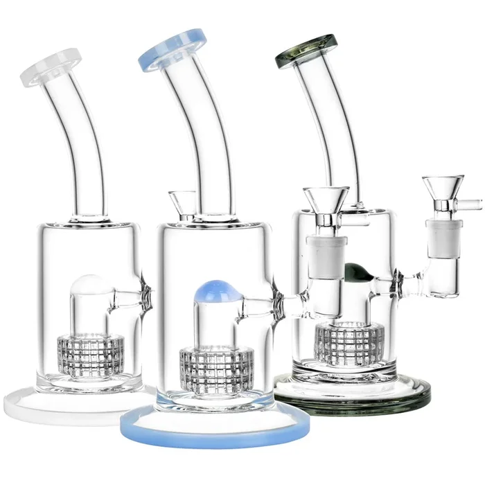 Glacier Matrix Perc Water Pipe – 8.75″/14mm F/Colors Vary