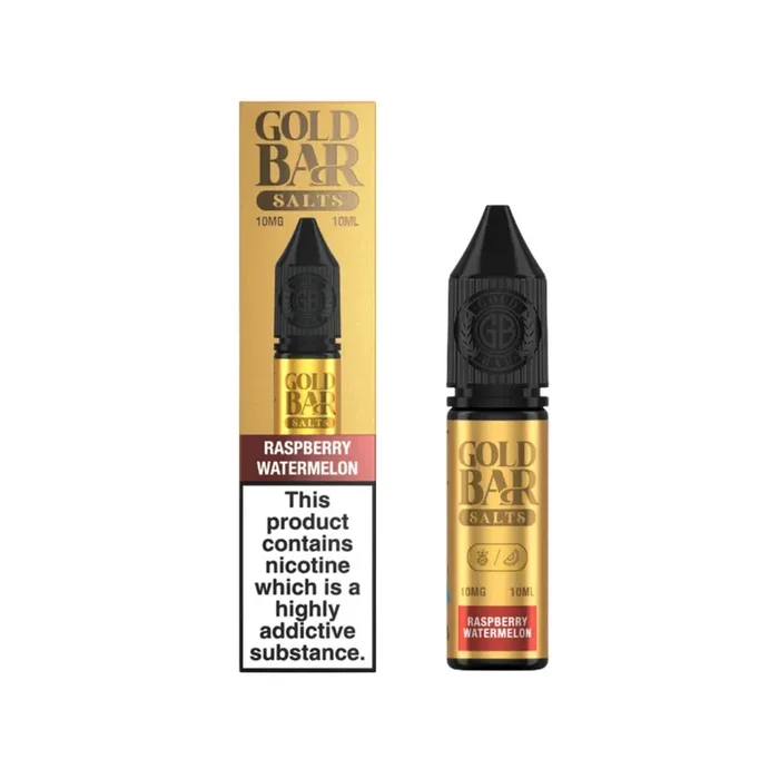 Gold Bar Raspberry Watermelon 10ml Nic Salt E-liquid