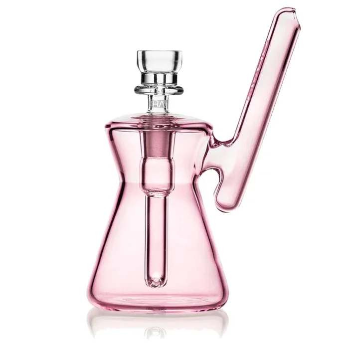 GRAV Pink Hourglass Pocket Bubbler – 4.5in