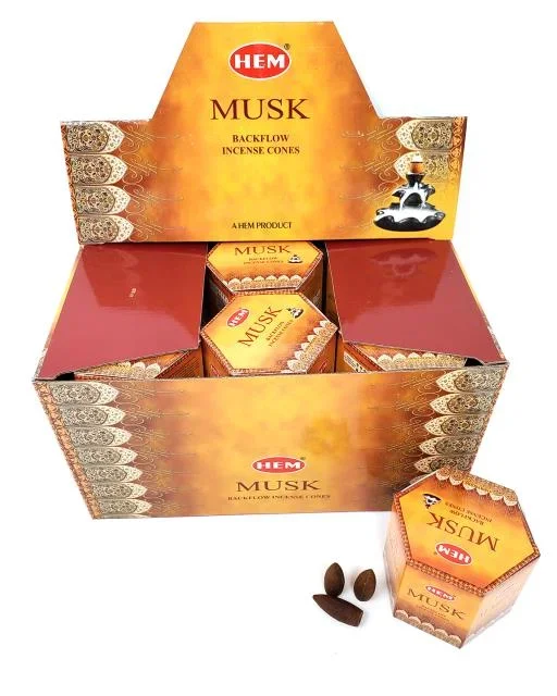 HEM Backflow Cones – Musk Backflow Incense 40 Cones