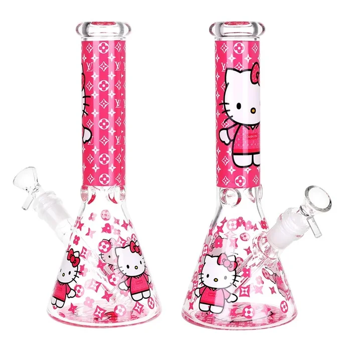 High Fashion Kitty Beaker Glass Water Pipe – 10″ / 14mm F