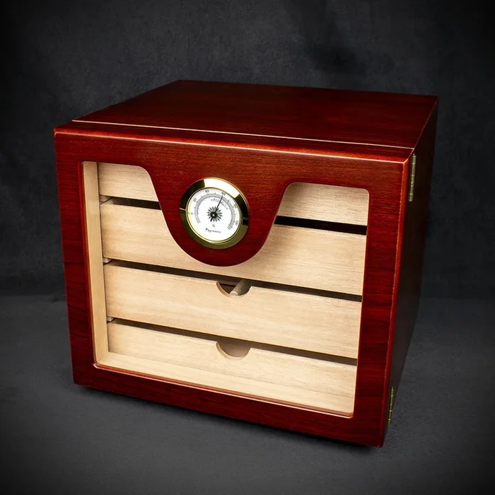 Humidor 4 Drawer Cabinet Cherry Finish – 50 Cigar Capacity