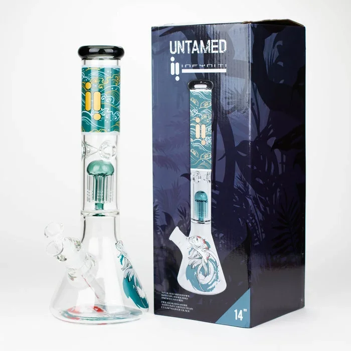 Infyniti Untamed 14″ 7mm Classic Beaker Water Bong – Koi Fish