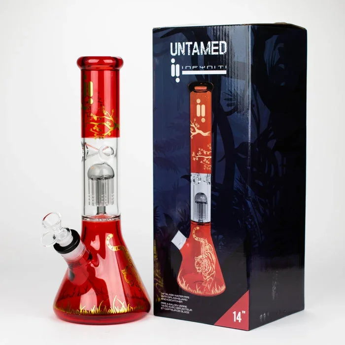 Infyniti Untamed 14″ 7mm Classic Beaker Water Bong – Tiger