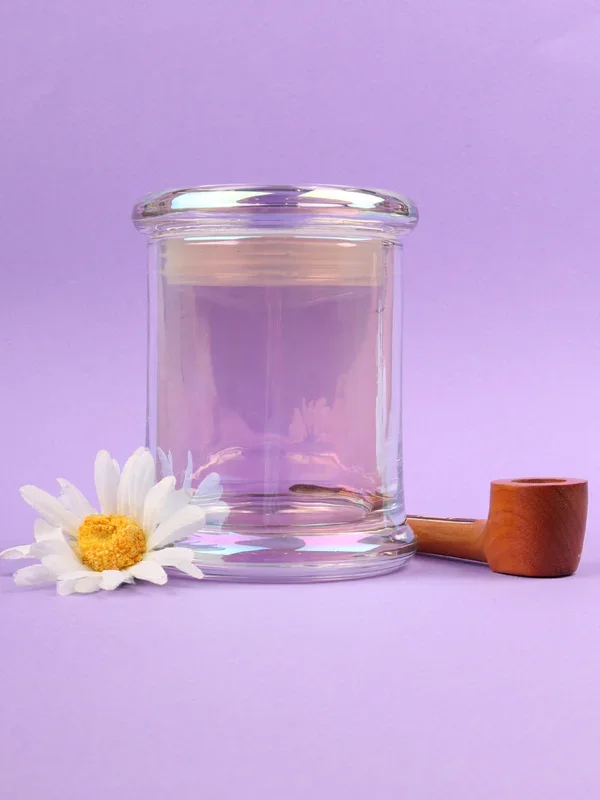 Iridescent Glass Jar