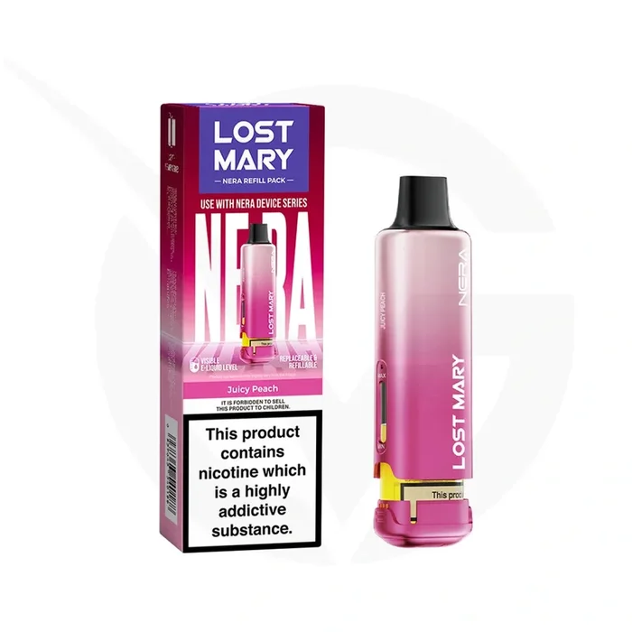 Juicy Peach Prefilled Pods by Lost Mary Nera15k + Refill Container