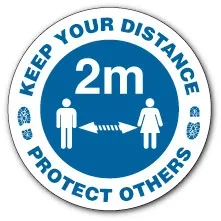 Keep your distance… (Floor Sign) Blue
