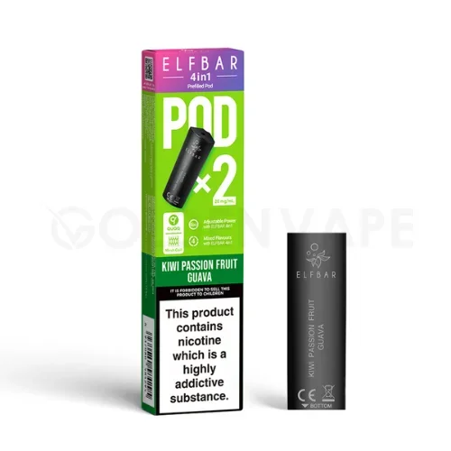Kiwi Passion Fruit Guava 4 in 1 Prefilled Pods By Elf Bar