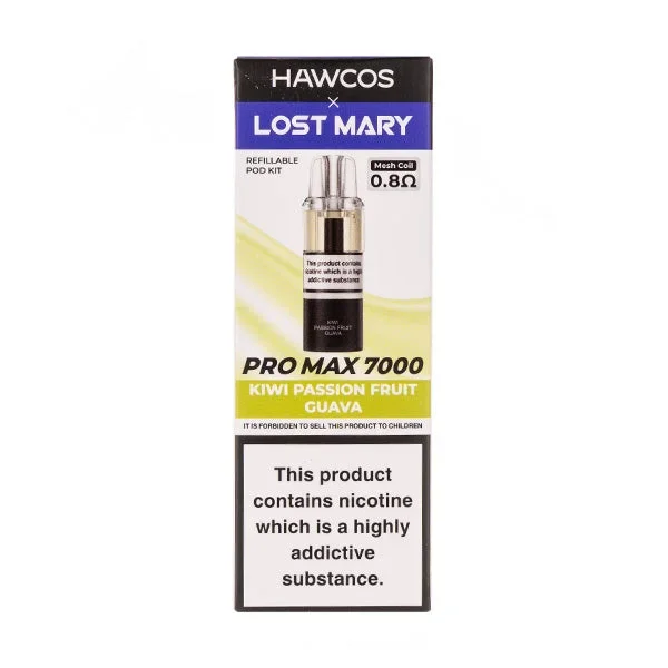 Kiwi Passionfruit Guava Pro Max 7000 Prefilled Pod + Refill by Hawcos x Lost Mary