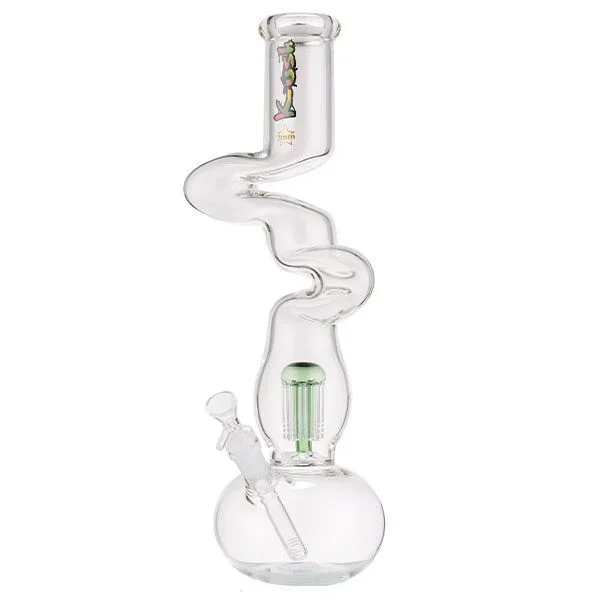 Kush 17″ Zig-Zag Rasta Glass Bong