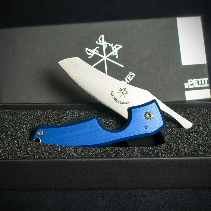 Les Fines Lames Le Petit Cigar Cutter & Knife – Anodised Blue