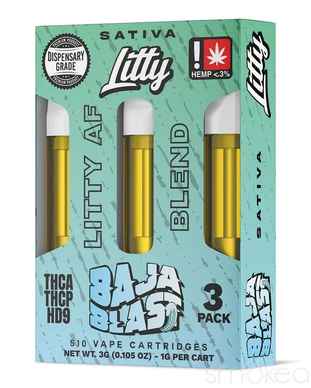 Litty AF Blend Vape Cartridges – Baja Blast (3-Pack)