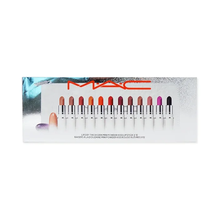 MAC LIPS BY THE DOZEN MINI POWDER KISS LIPSTICK SET
