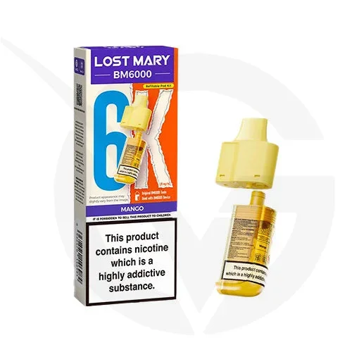 Mango Prefilled Pods By Lost Mary BM6000 + Refill Containers
