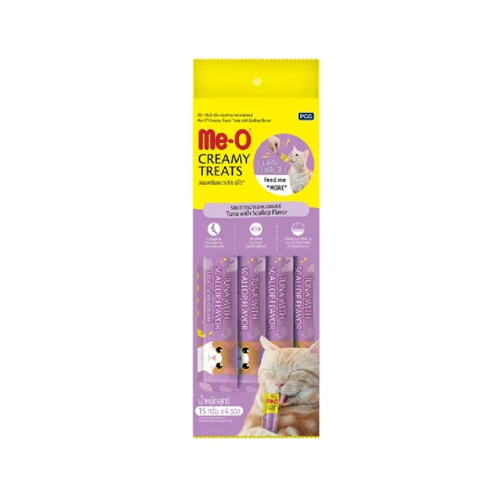 ME-O CAT FOOD CREAMY TREATS TUNA WITH SCALLOP 60 GM