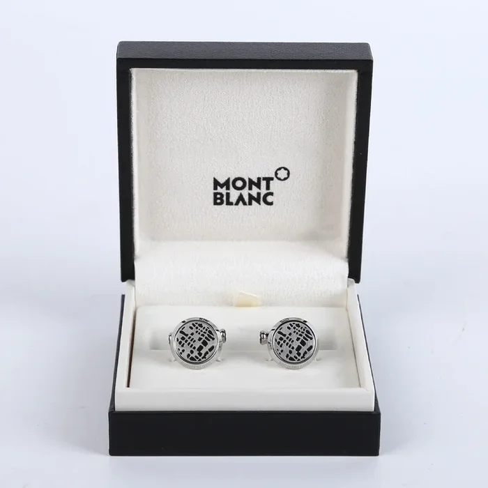 MONT BLANC CUFFLINKS DOTS PATTERN STEEL 126101