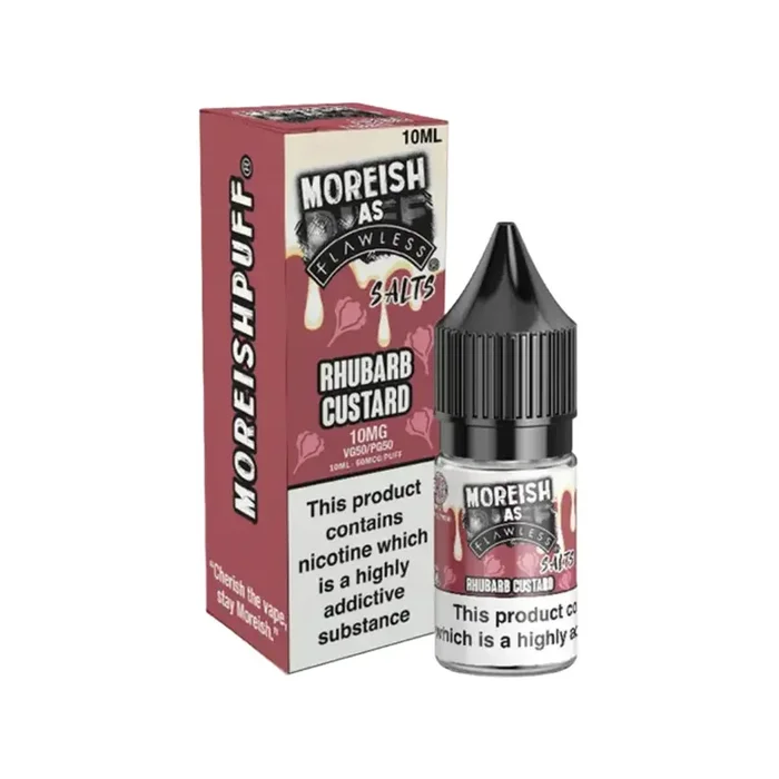 Moreish As Flawless Rhubarb Custard 10ml Nic Salt E-liquid