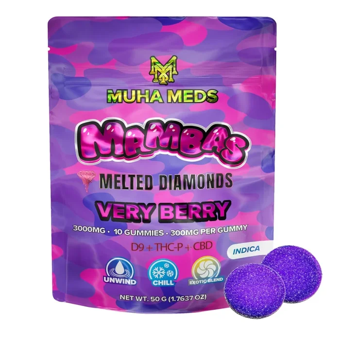 Muha Meds Melted Diamond Verry Berry Gummies – 3000mg