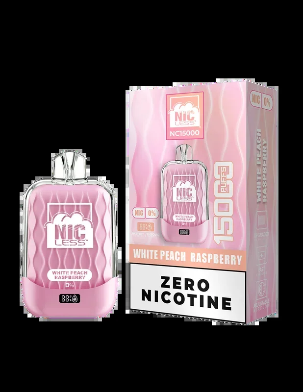 NIC LESS NC15000 DISPOSABLE / WHITE PEACH RASPBERRY / 00MG / 18ML / 15K PUFF