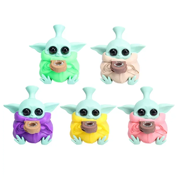 Non branded (Hand Pipe)(1-Pack) SHP12 Baby Yoda Silicone Hand Pipe