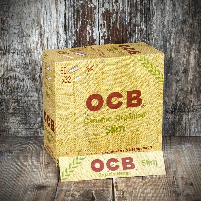 OCB Kingsize Slim Organic Hemp Rolling Papers – Box of 50