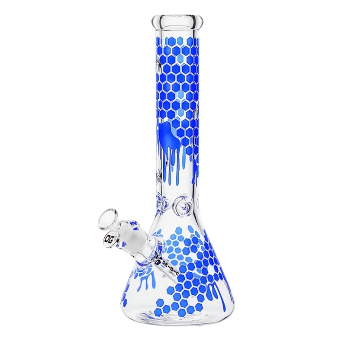OG Original – 14″ 7mm Glow-in-the-Dark Honeycomb Splash Beaker