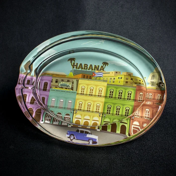 Oval Glass Cigar Ashtray – Habana Scene