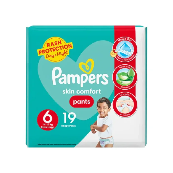 PAMPERS PANTS EXTRA LARGE NO6 14-19KG 19 PCS