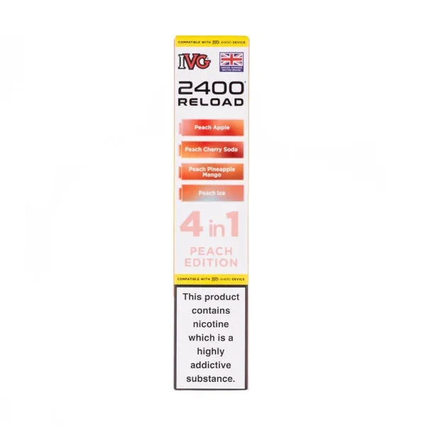 Peach Edition IVG 2400 Reload Replacement Pods – 4 Pack
