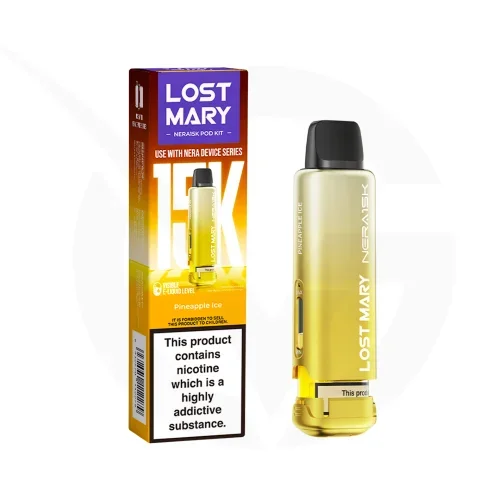 Pineapple Ice Prefilled Pods by Lost Mary Nera15k + Refill Container