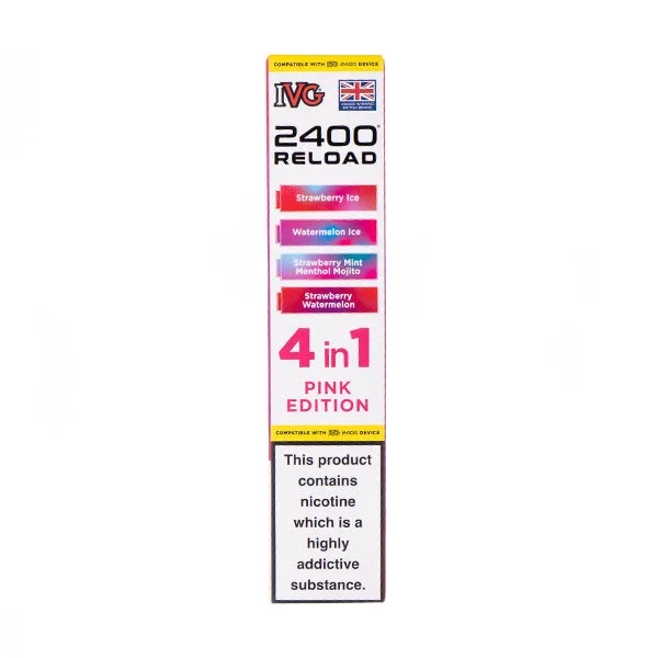 Pink Edition IVG 2400 Reload Replacement Pods – 4 Pack