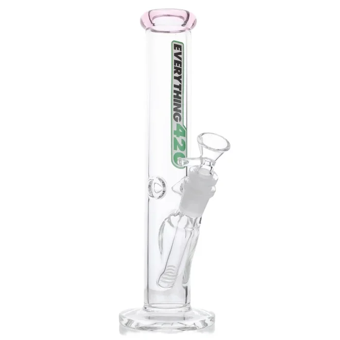 Pink Tip Straight Tube Bong – 10in