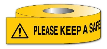 Please keep a safe distance of 2 metres floor tape