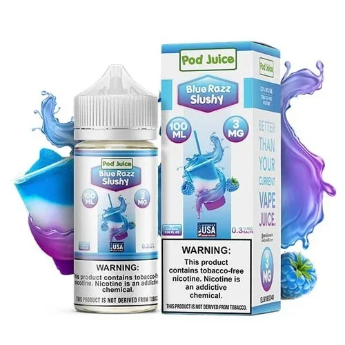 Pod Juice Freebase Nicotine – Blue Razz Slushy Freeze