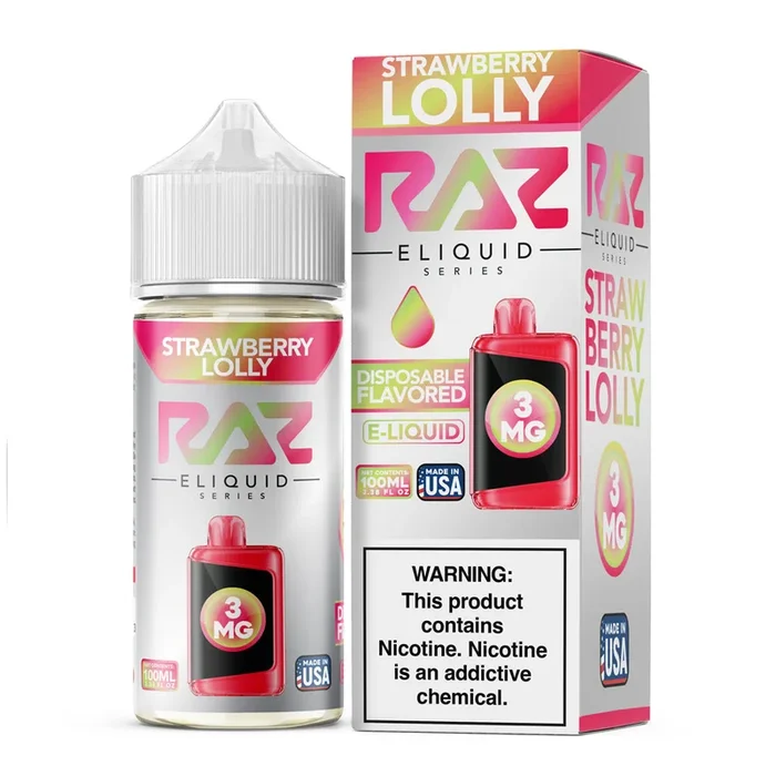 Pod Juice X RAZ – Strawberry Lolly – 100ML E-Liquid