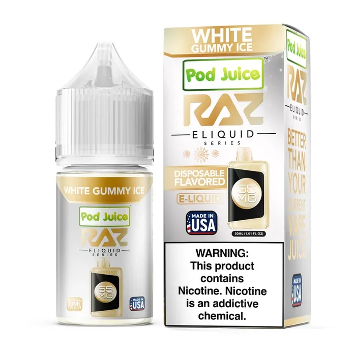 Pod Juice X RAZ Salt – White Gummy Ice – 30ML E-Liquid