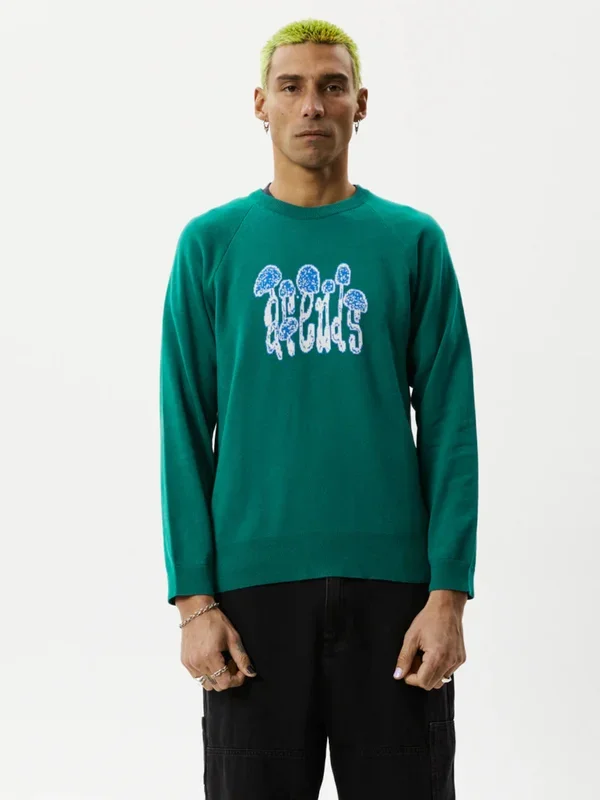 Psychedelic – Recycled Raglan Knitted Crew Neck Jumper