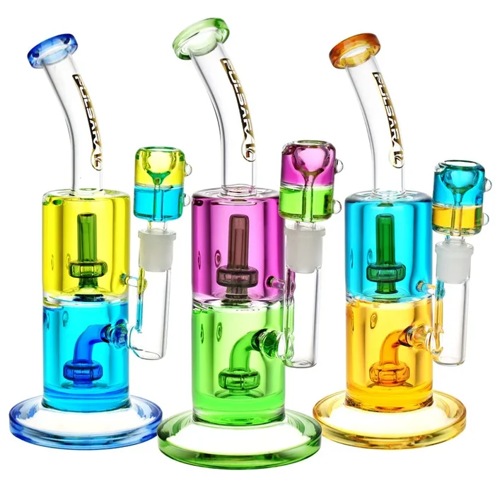 Pulsar Bicolor Glycerin Chugger Water Pipe | 9.75″ | 14mm F