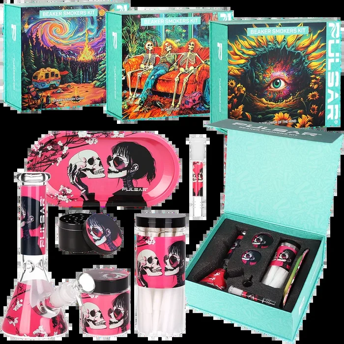 Pulsar Design Series Beaker Water Pipe Smoker’s Kit | 7.75″