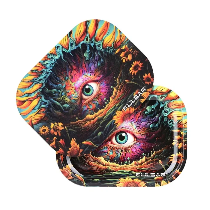 Pulsar Mini Rolling Tray & Lid Kit – Sunflower of The Mind / 7″x5.5″