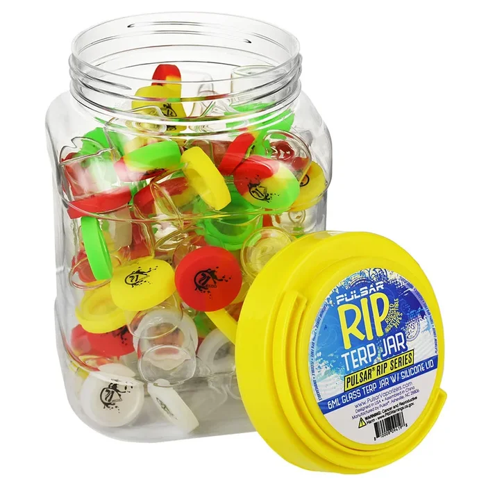 Pulsar RIP Series Glass Terp Jar – 6ml / Assorted Colors 70pcs