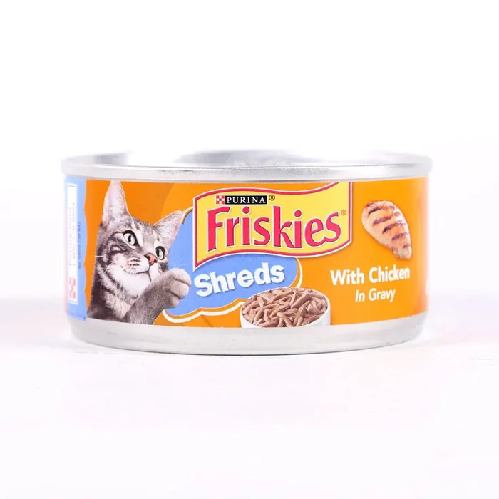 PURINA FRISKIES CAT FOOD WITH CHICKEN IN GRAVY SHREDS 156 GM