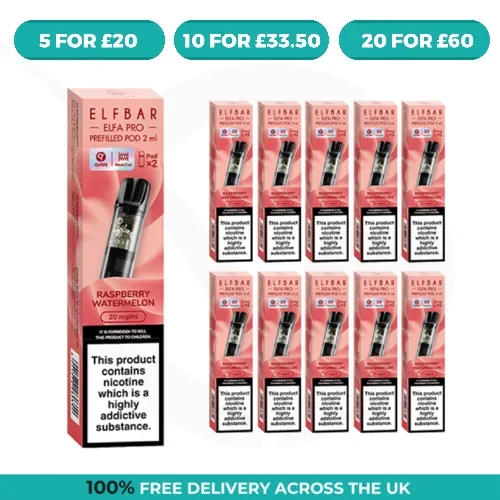 Raspberry Watermelon Elfa Pro Prefilled Pods by Elf Bar