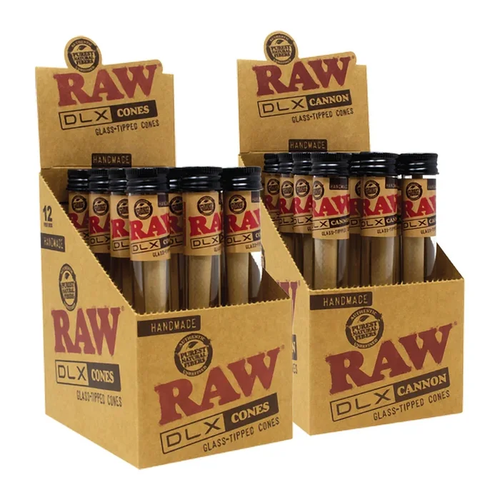 RAW DLX Glass Tipped Cones – 12PC