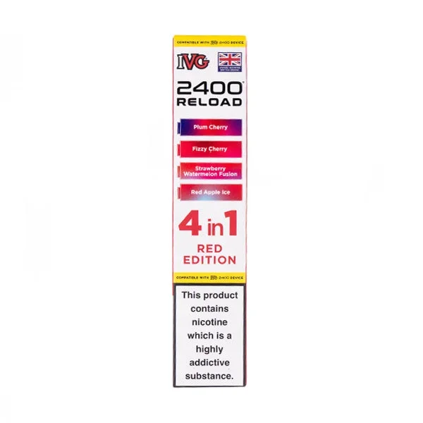 Red Edition IVG 2400 Reload Replacement Pods – 4 Pack